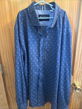 Robert Graham Men's Navy Blue Geometric Button-Down Shirt